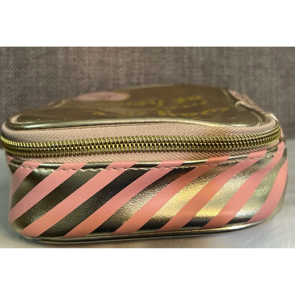 Too Faced Makeup Cosmetic Travel Bag "I Have Way More Makeup at Home" Gold Pink - Picture 7 of 10